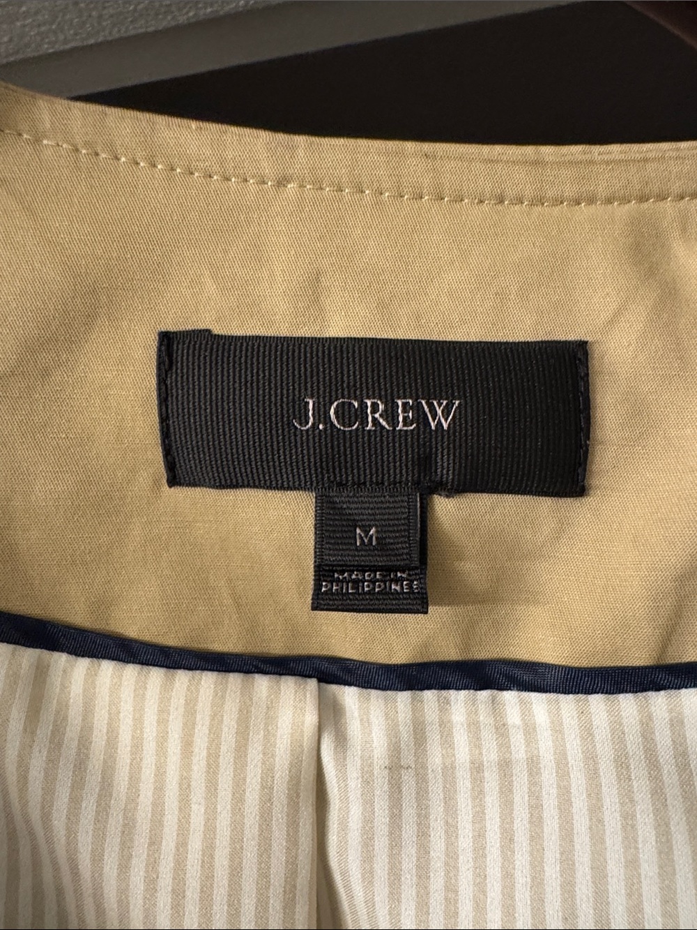 Jcrew Chino Light Khaki Jacket with elastic waist